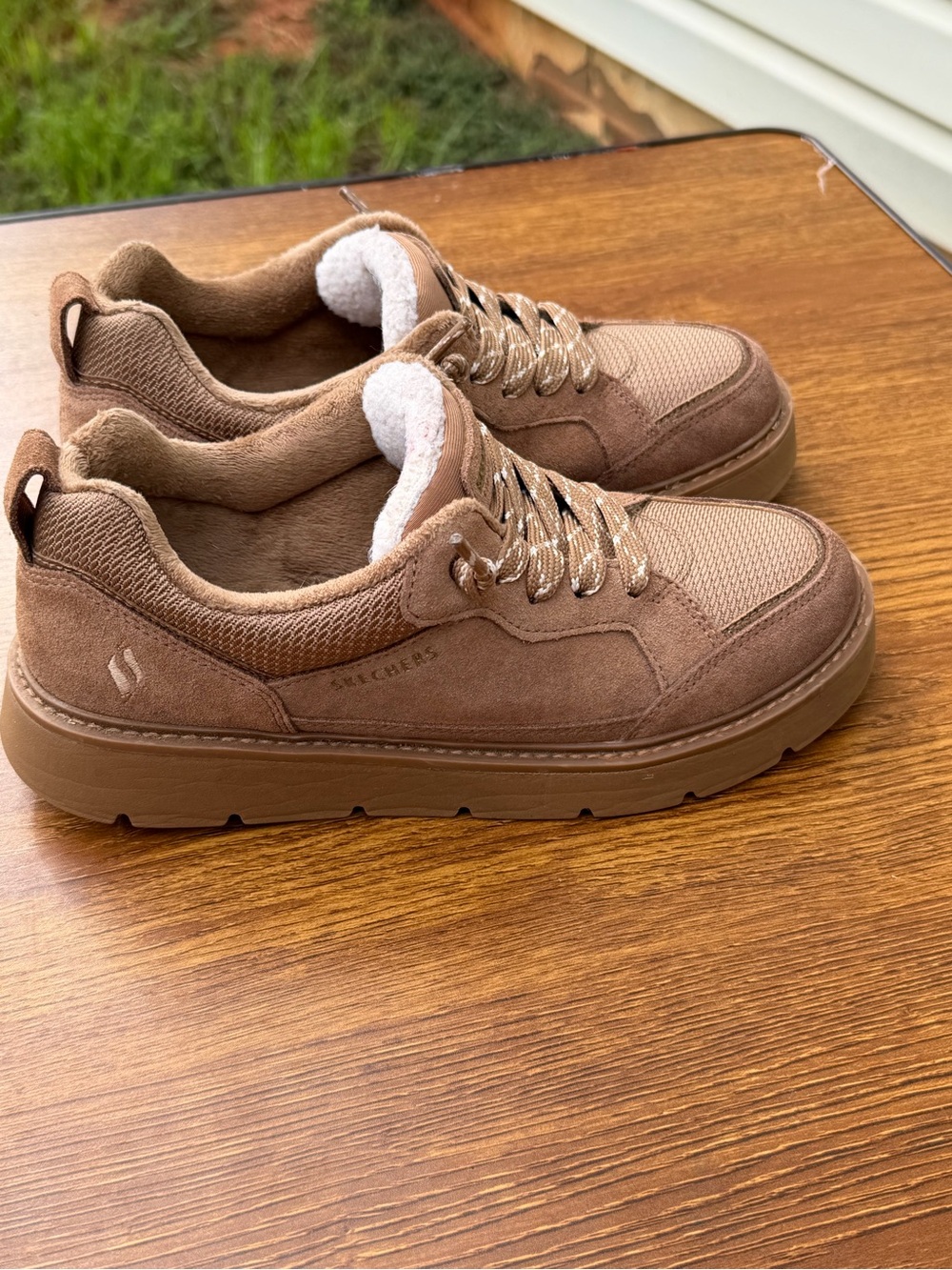 Skechers Street Hikers Faux Fur Sneakers Women’s US 7.5 Brown Casual Shoes - Picture 5 of 11